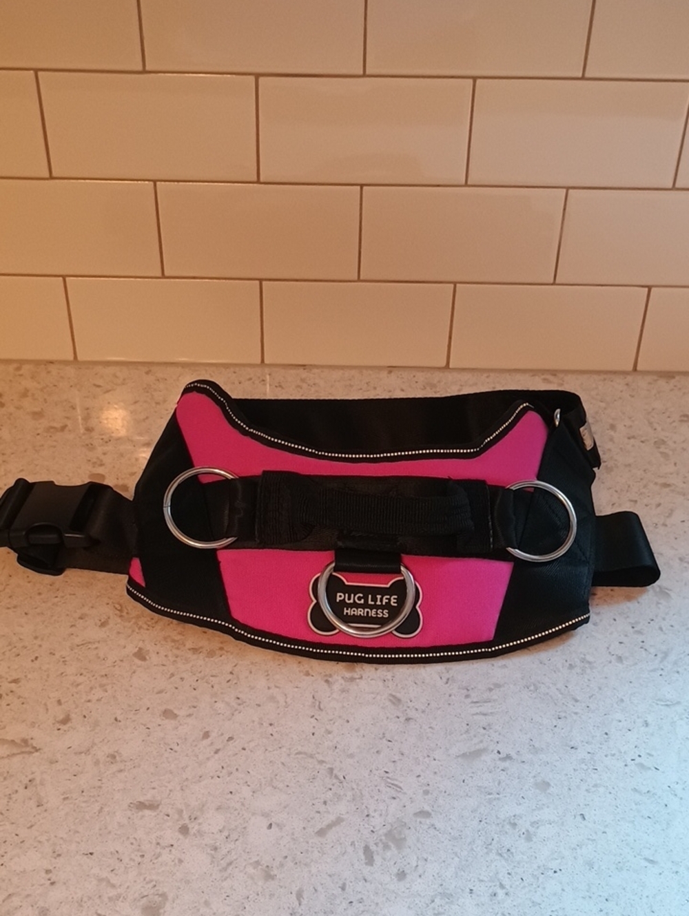 Pug Life X-Large Dog Harness Pink